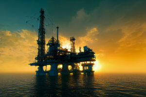 Plataforma petrolífera en el mar