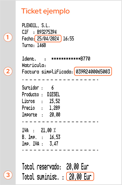 Ejemplo ticket Plenoil